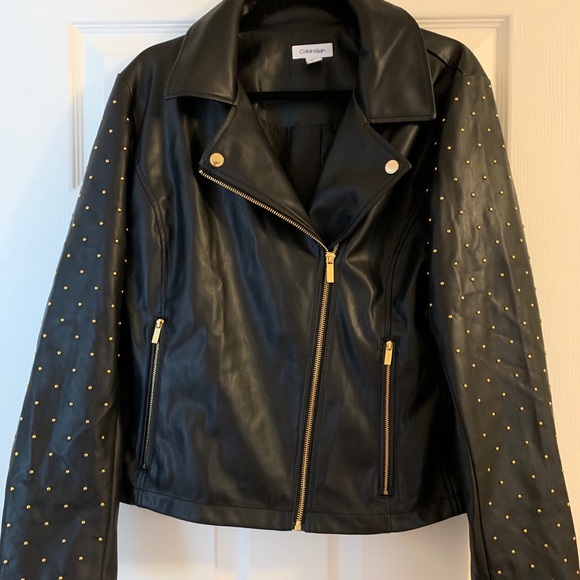 Calvin Klein Jackets & Blazers - Calvin Klein Faux Leather Studded Jacket